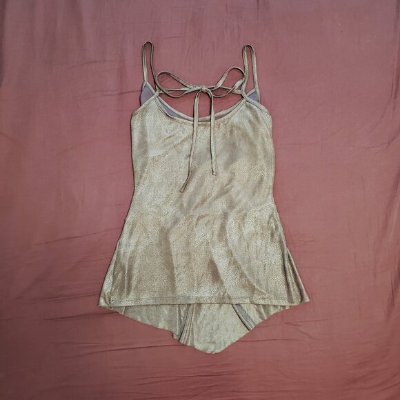 Vintage Y2K Suzy Shier Tiered Layered Ruffle Stretch Top in Silver Grey - Picture 2 of 3